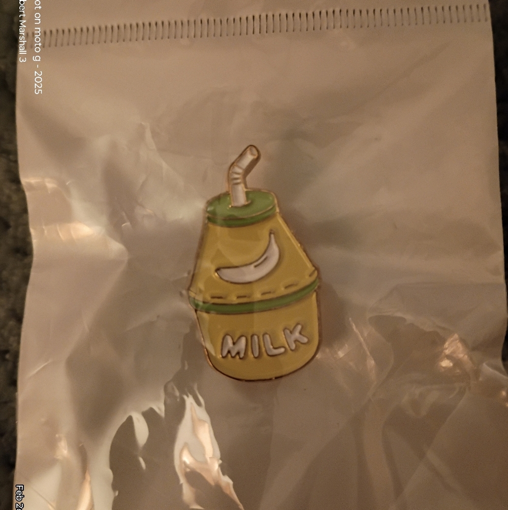 Yellow Milk Bottle Enamel Pin